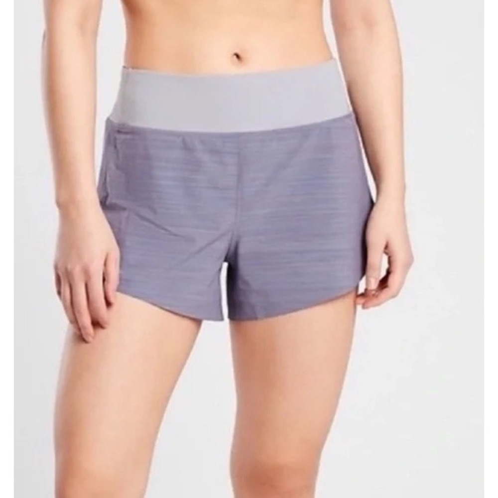 NWT Athleta‎ Shorts Women Size 1X Violet Run With It Textured 3.5" Space Dye